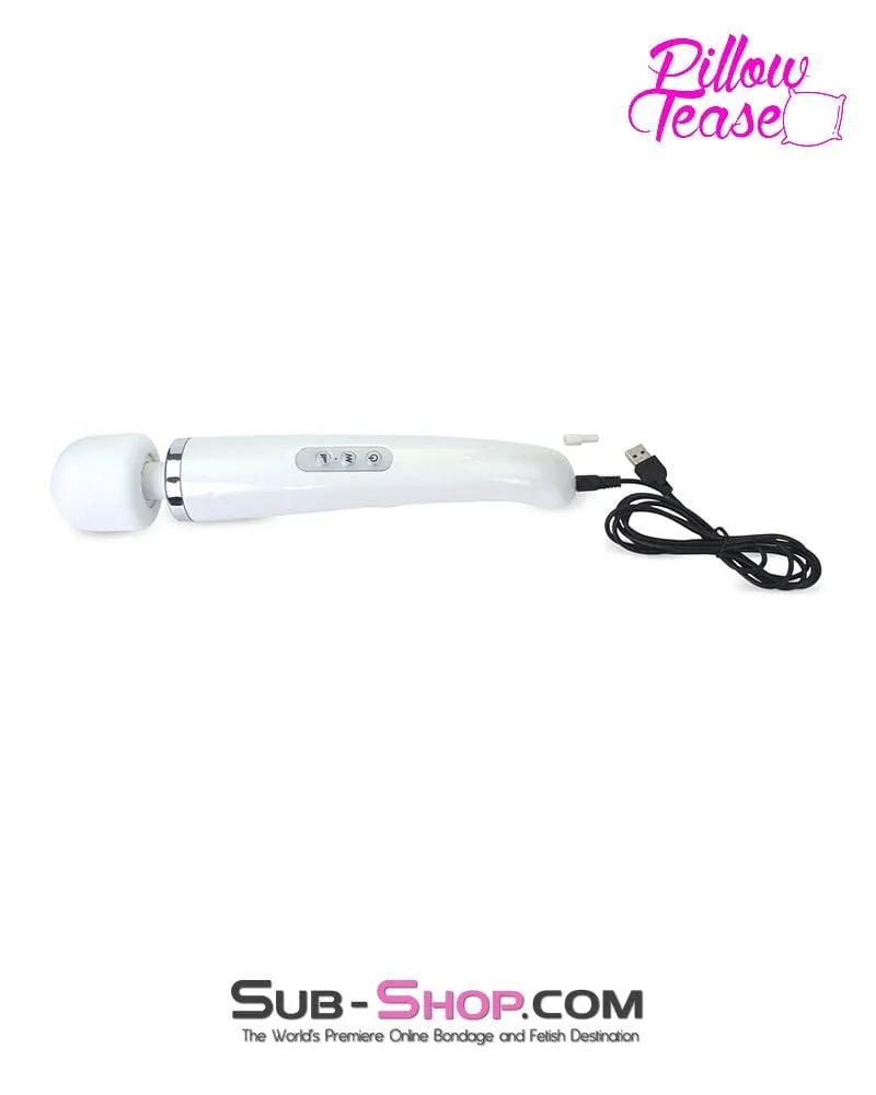 3453M      30 Speed Wireless USB Rechargeable Magic Wand Vibrator. White