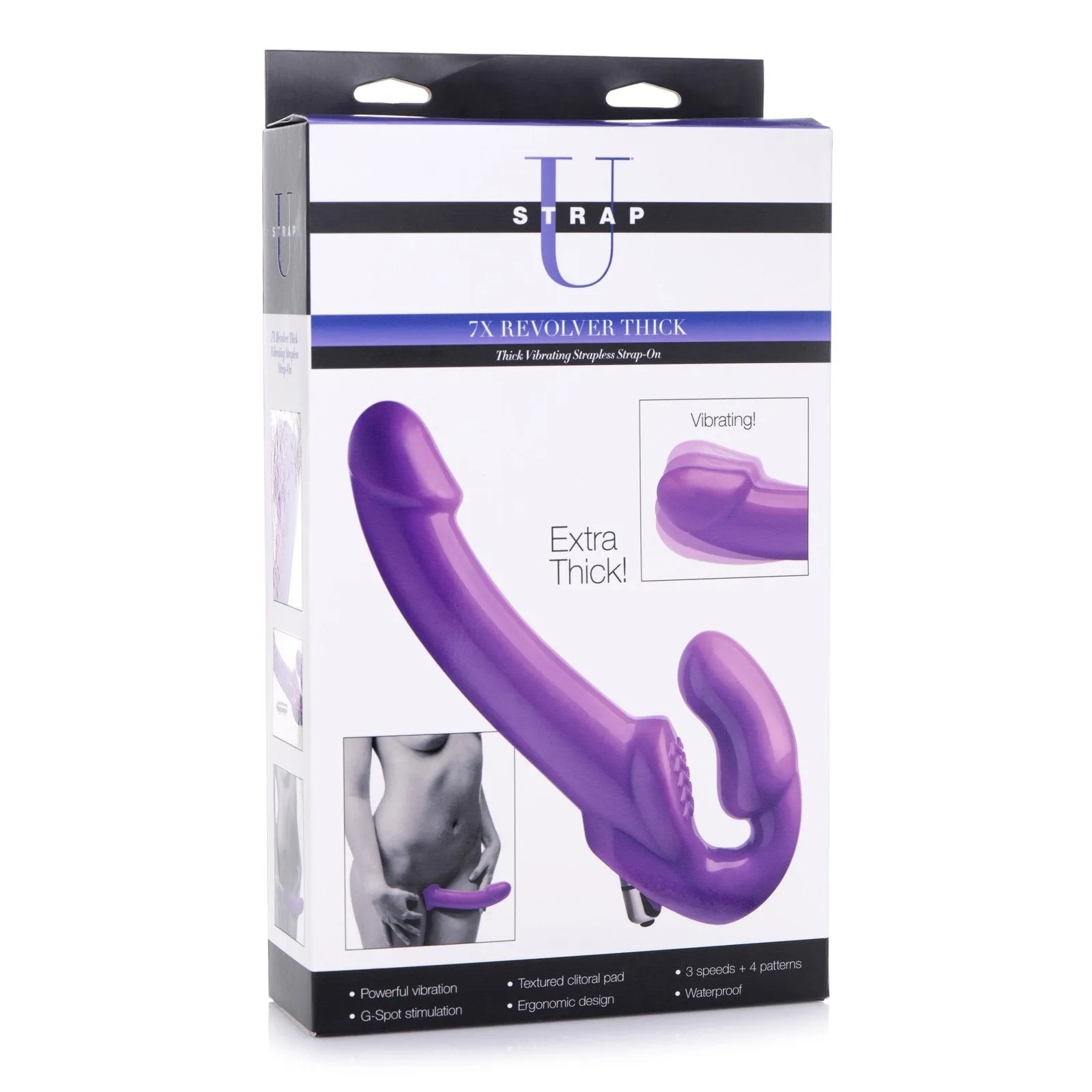 7x Revolver 2 Inch Thick Vibrating Strapless Strap-on