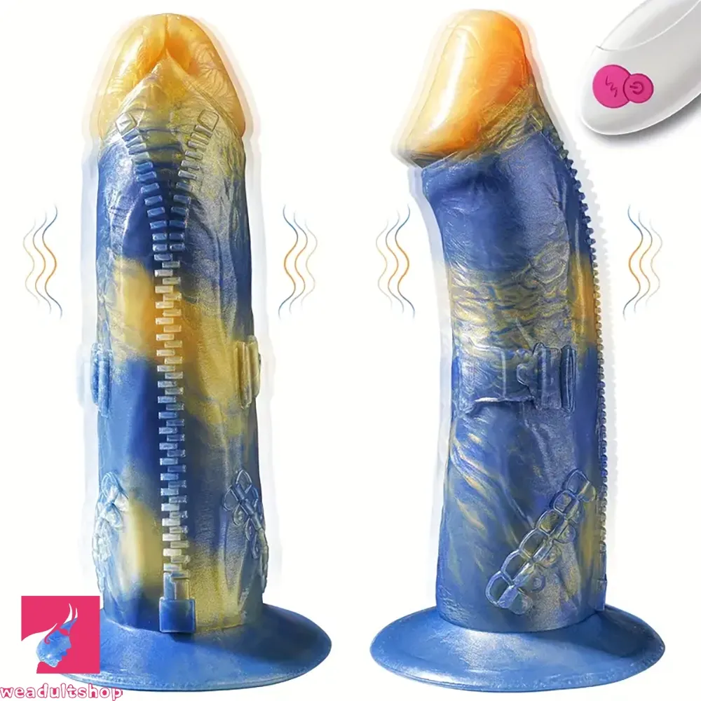 8.43in Fantasy Dildo Vibrator Zipper Monster Thick Dildo Adult Cock Toy