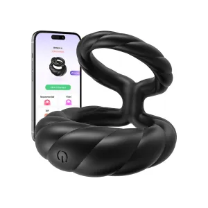 Adult Double Penis Ring Vibrator Cock Ring with 10 Vibration Modes
