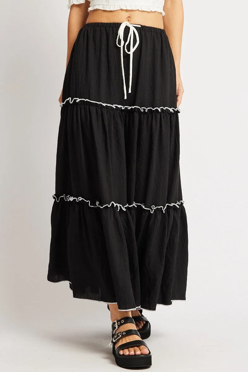 Black Tiered Maxi Skirt