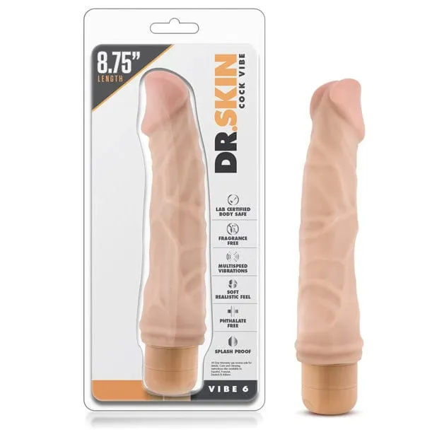 Blush Novelties - Dr Skin Vibe 6 Dong Vibrating Realistic Dildo 9 (Beige)