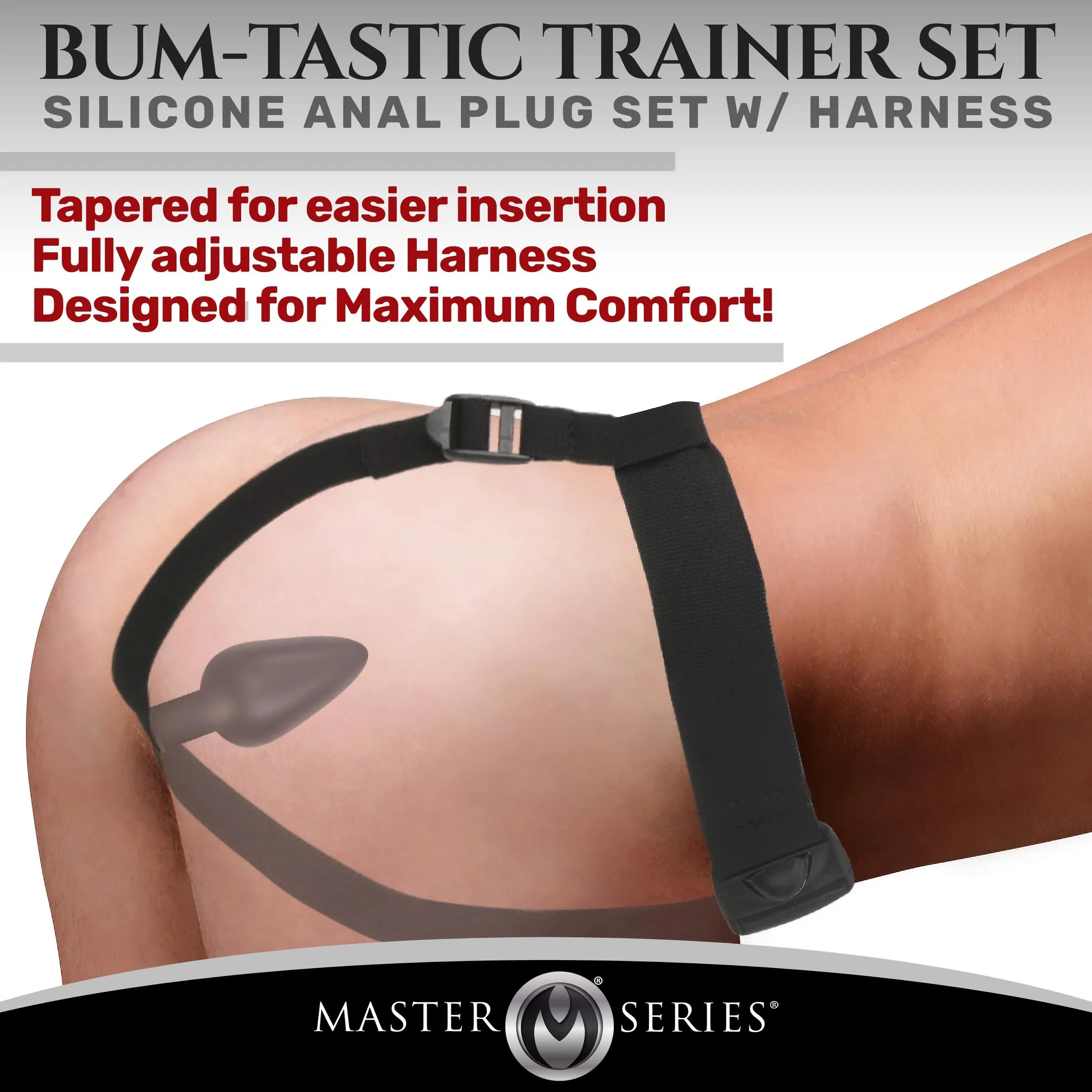 Bum-tastic Trainer Set 3 Piece Anal Plug Set With Harness