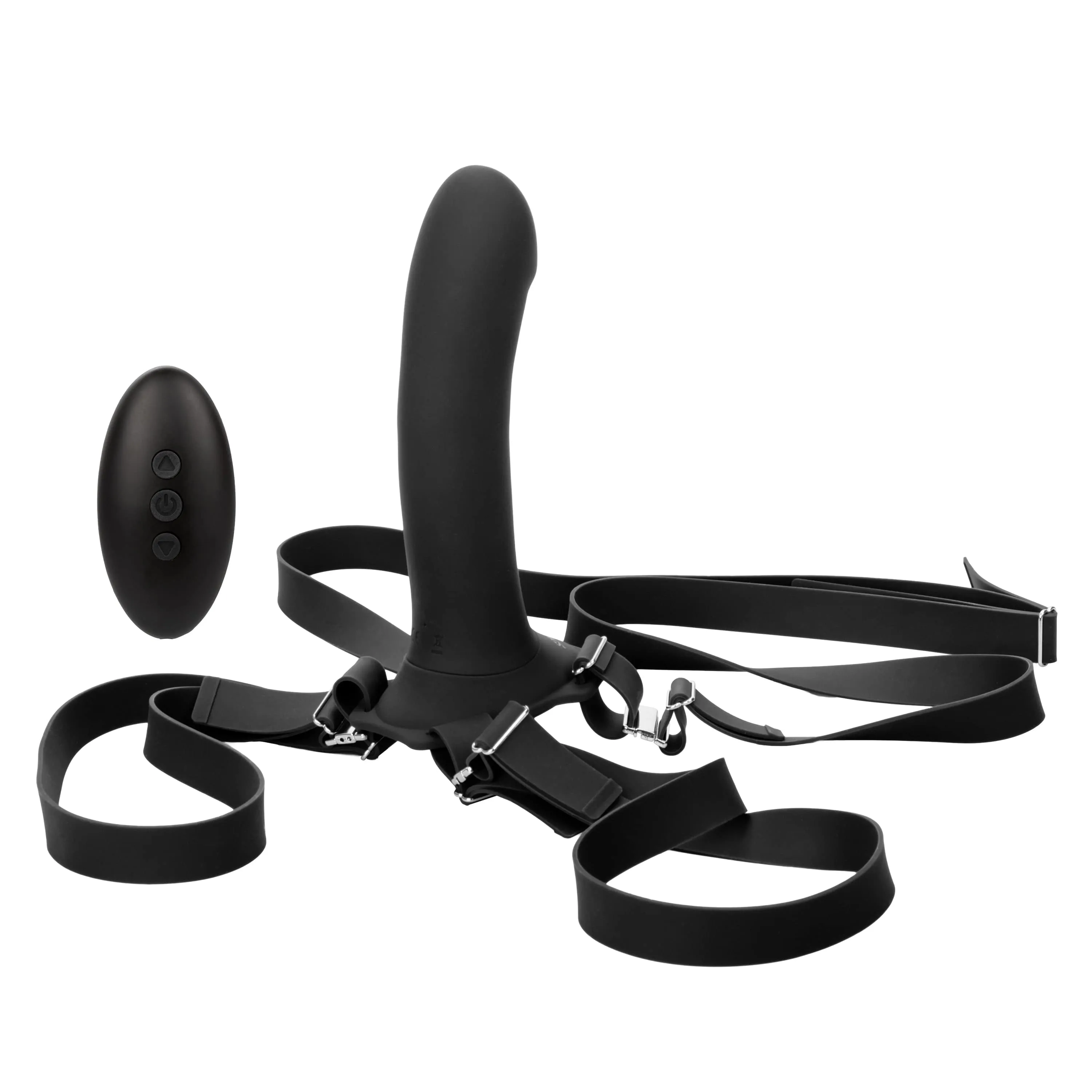 California Exotics - Her Royal Harness Me2 Remote Rumbler Strap On (Black)