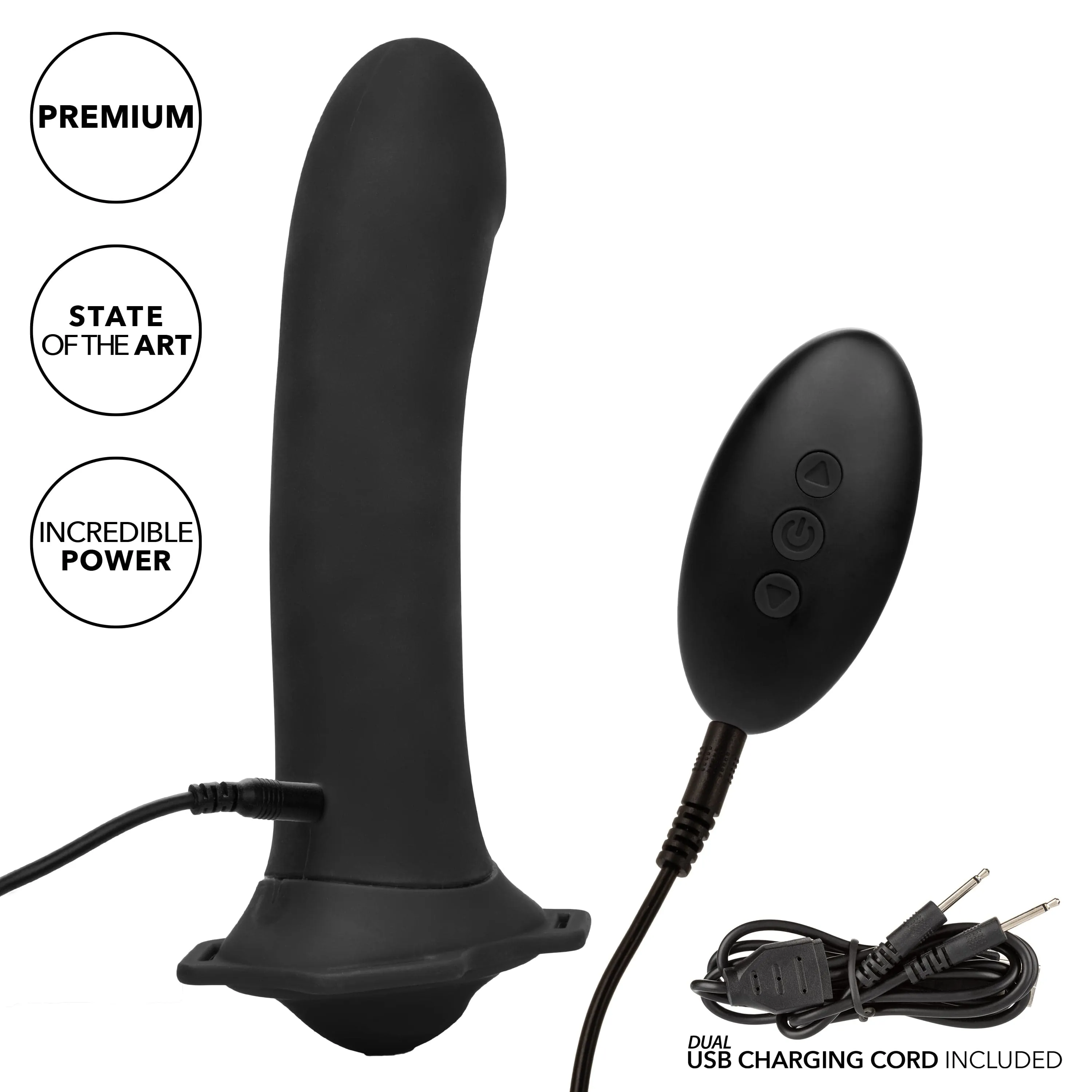 California Exotics - Her Royal Harness Me2 Remote Rumbler Strap On (Black)