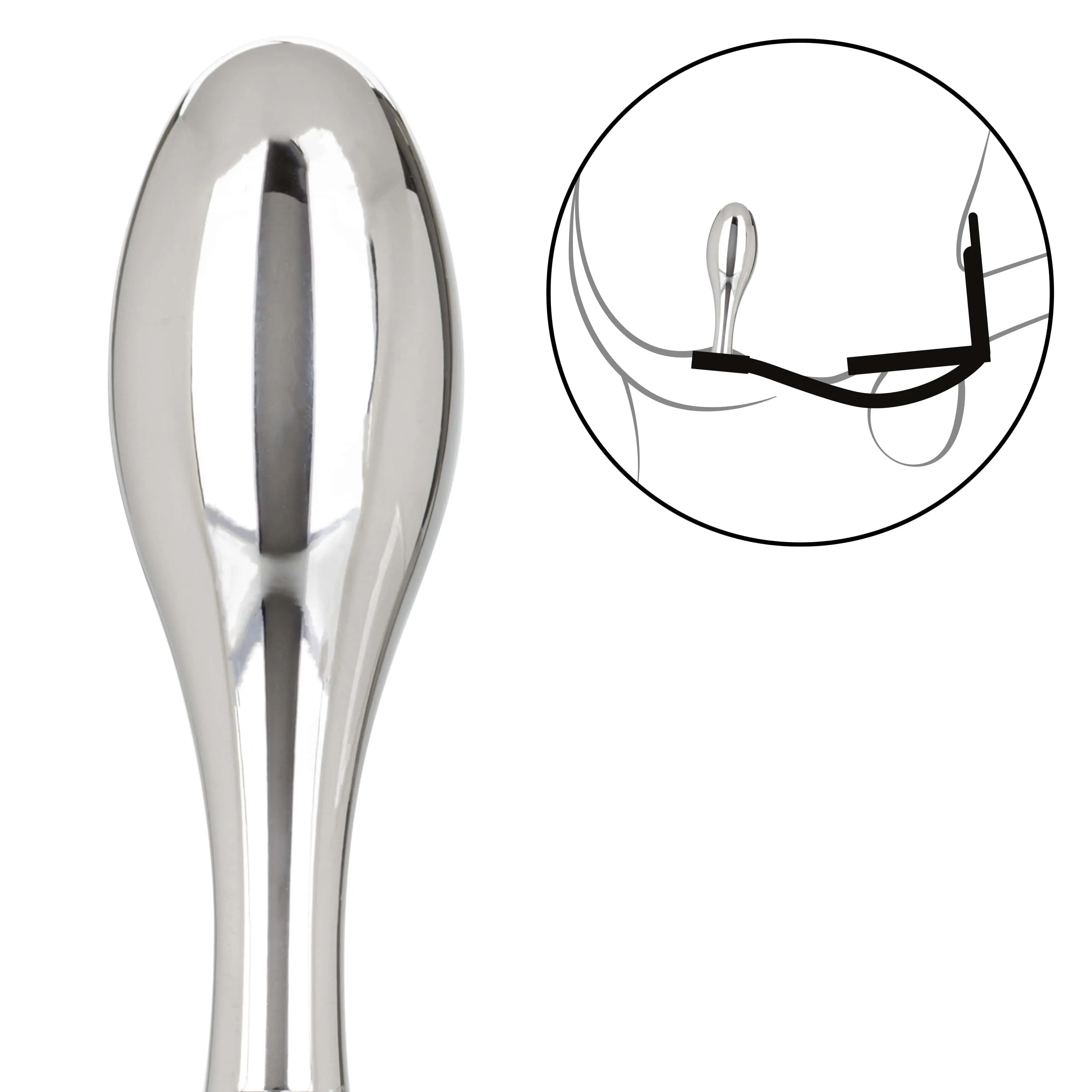 California Exotics - Star F*cker Teardrop Anal Plug with Cock Support (Silver)