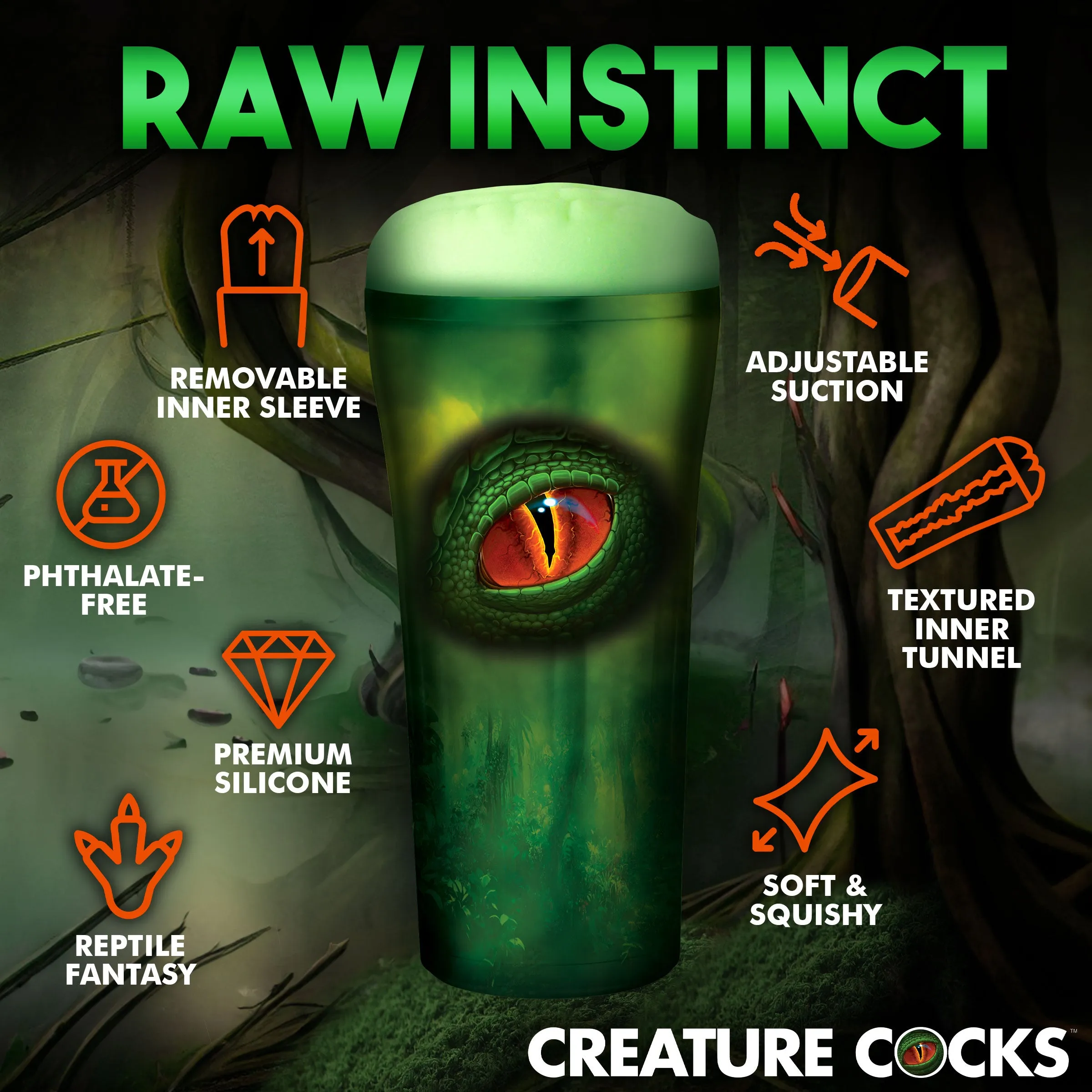Creature Cocks Raptor Reptile 3D Stroker Male Masturbator Fantasy Pocket Pussy