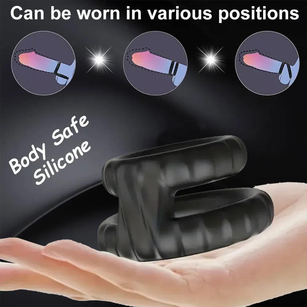 Double Cock Balls Ring Erection Enhancer Penis C-Ring Male Couples Cocksling