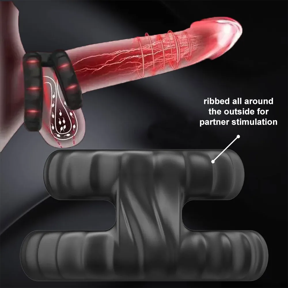 Double Cock Balls Ring Erection Enhancer Penis C-Ring Male Couples Cocksling