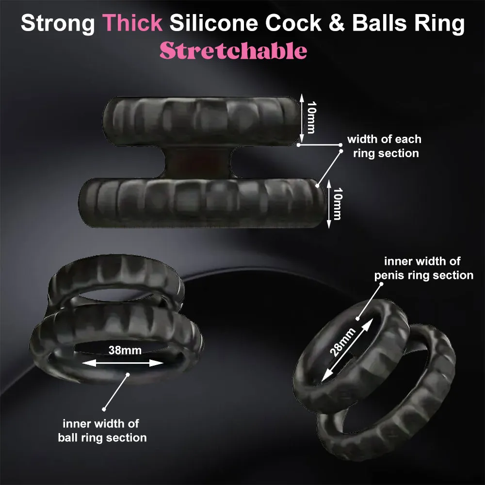 Double Cock Balls Ring Erection Enhancer Penis C-Ring Male Couples Cocksling