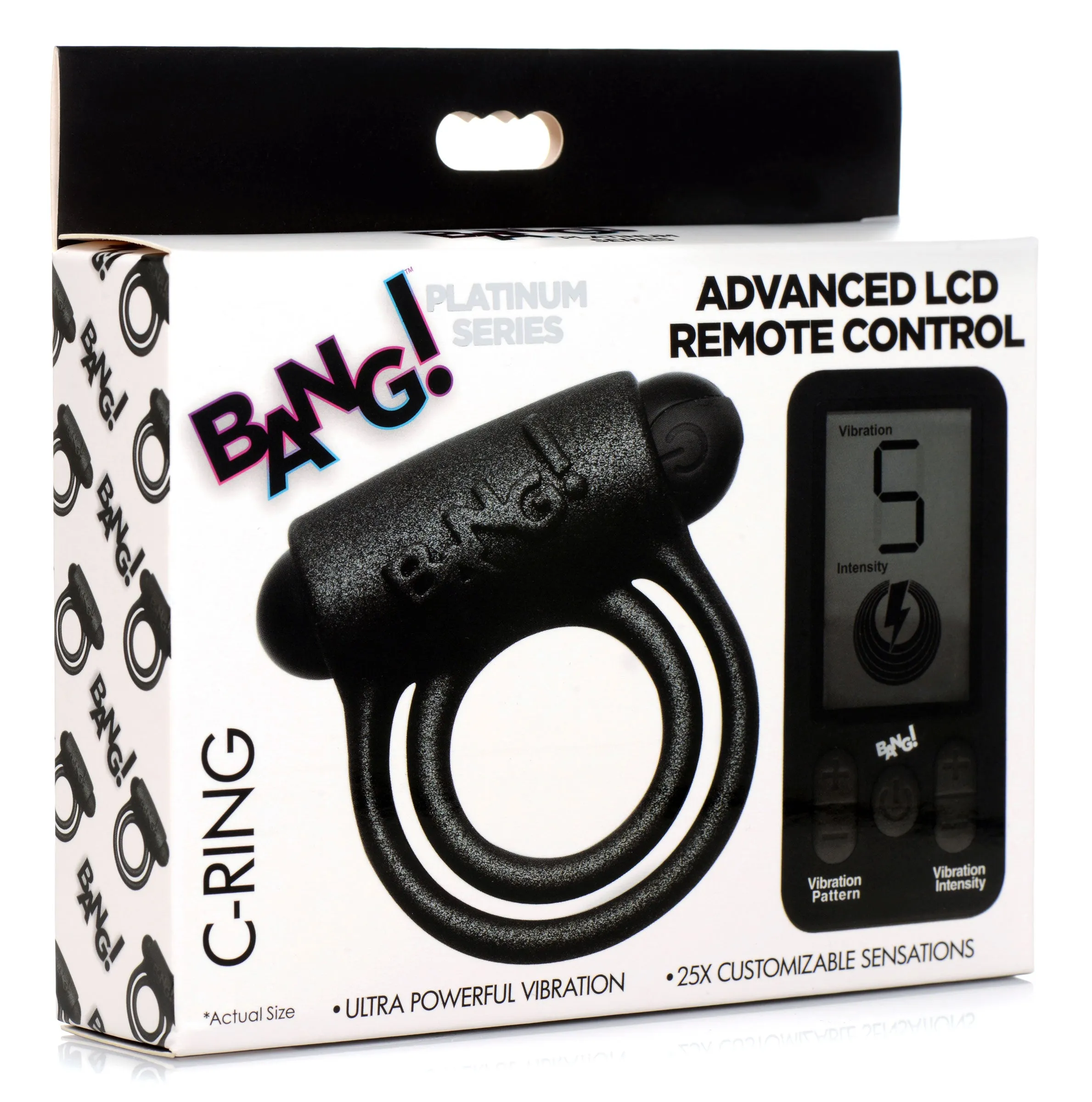 Dual Ring Silicone Cock Ring with LCD Remote Control