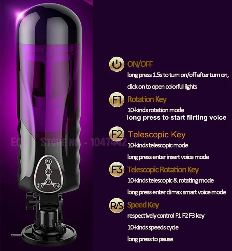 EASY.LOVE L Men's New Powerful Telescopic Masturbator