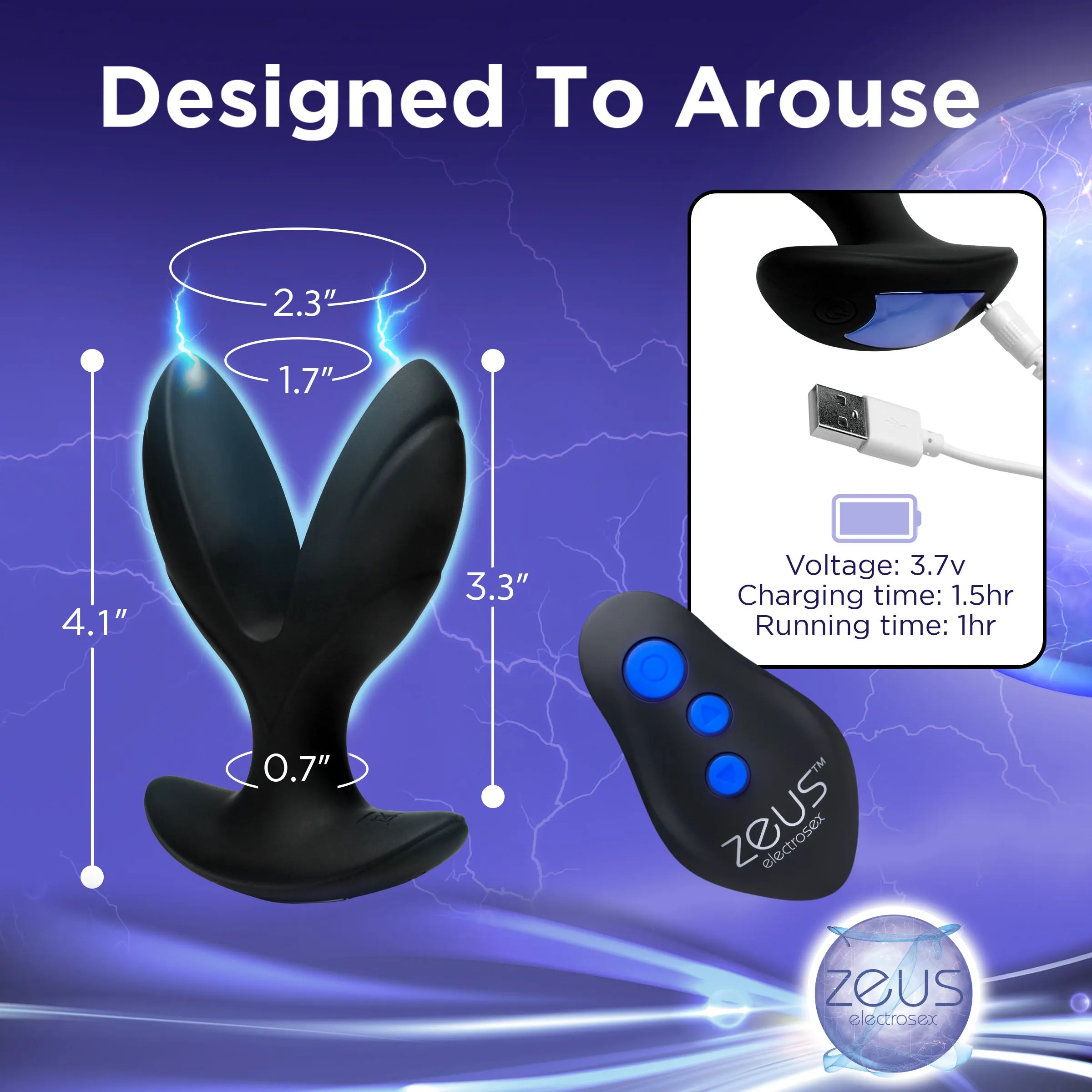 Electro-spread Vibrating And Estim Butt Plug