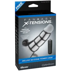 Fantasy X-tensions Vibrating Deluxe Silicone Power Cage Black