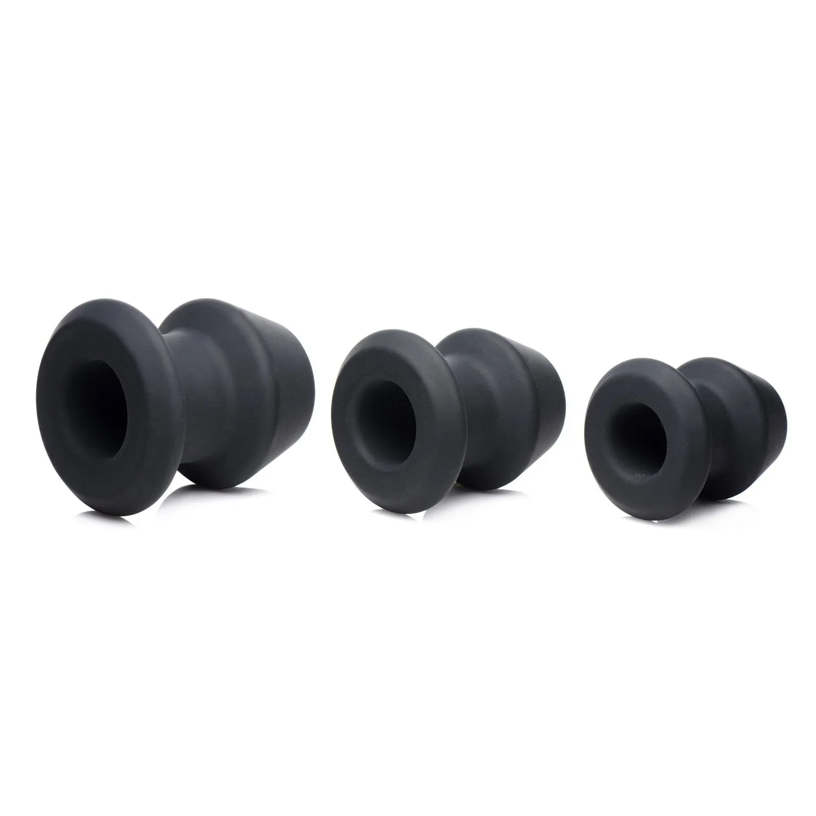 Gape-grommets 3 Piece Hollow Silicone Anal Dilator Set