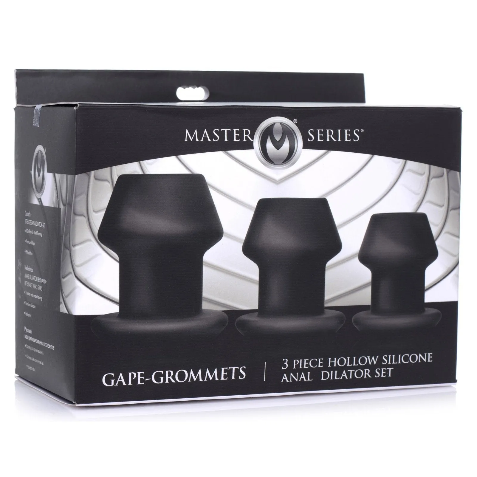 Gape-grommets 3 Piece Hollow Silicone Anal Dilator Set