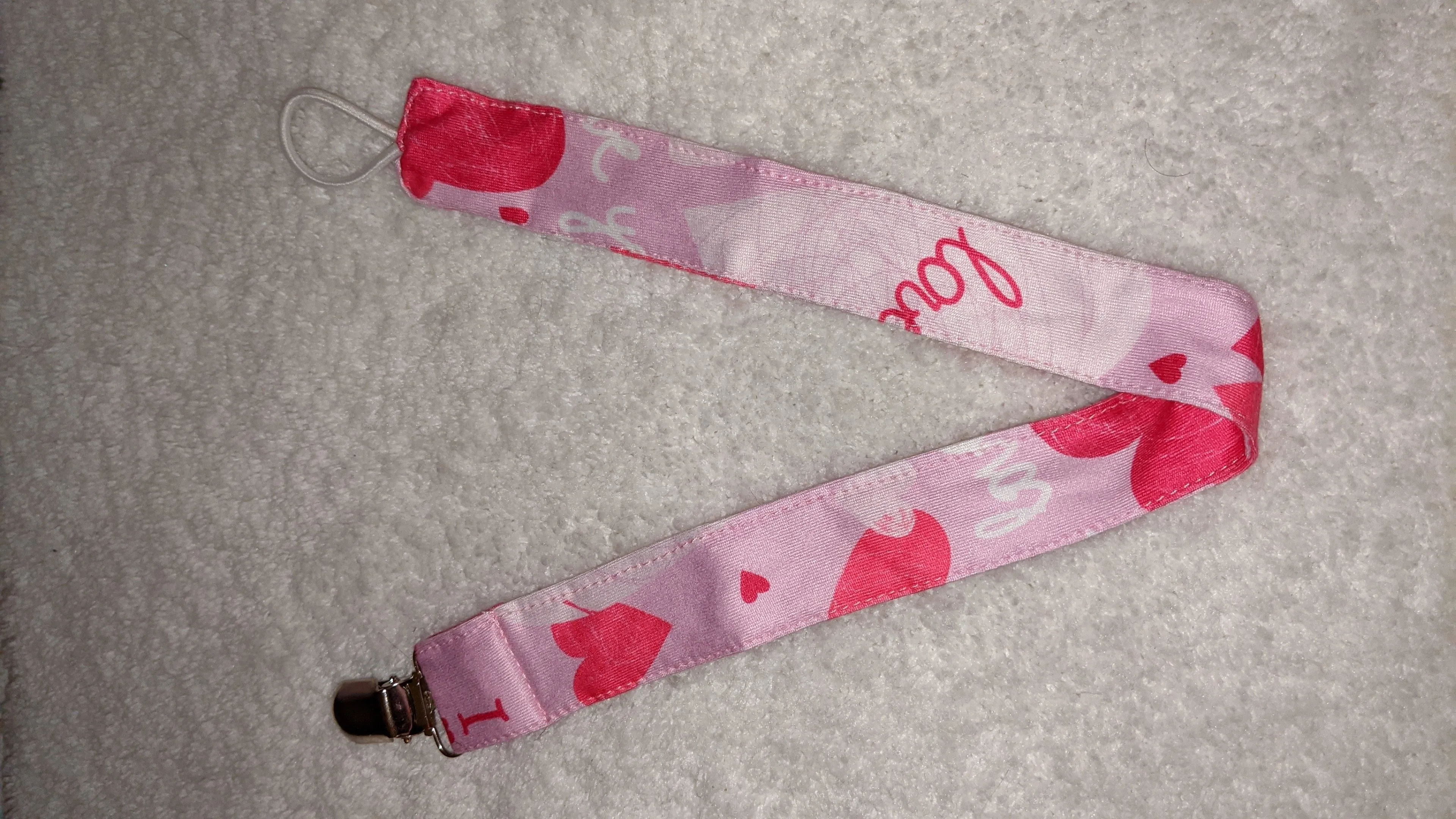 Hearts Fabric Pacifier Clips