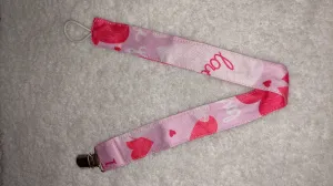 Hearts Fabric Pacifier Clips