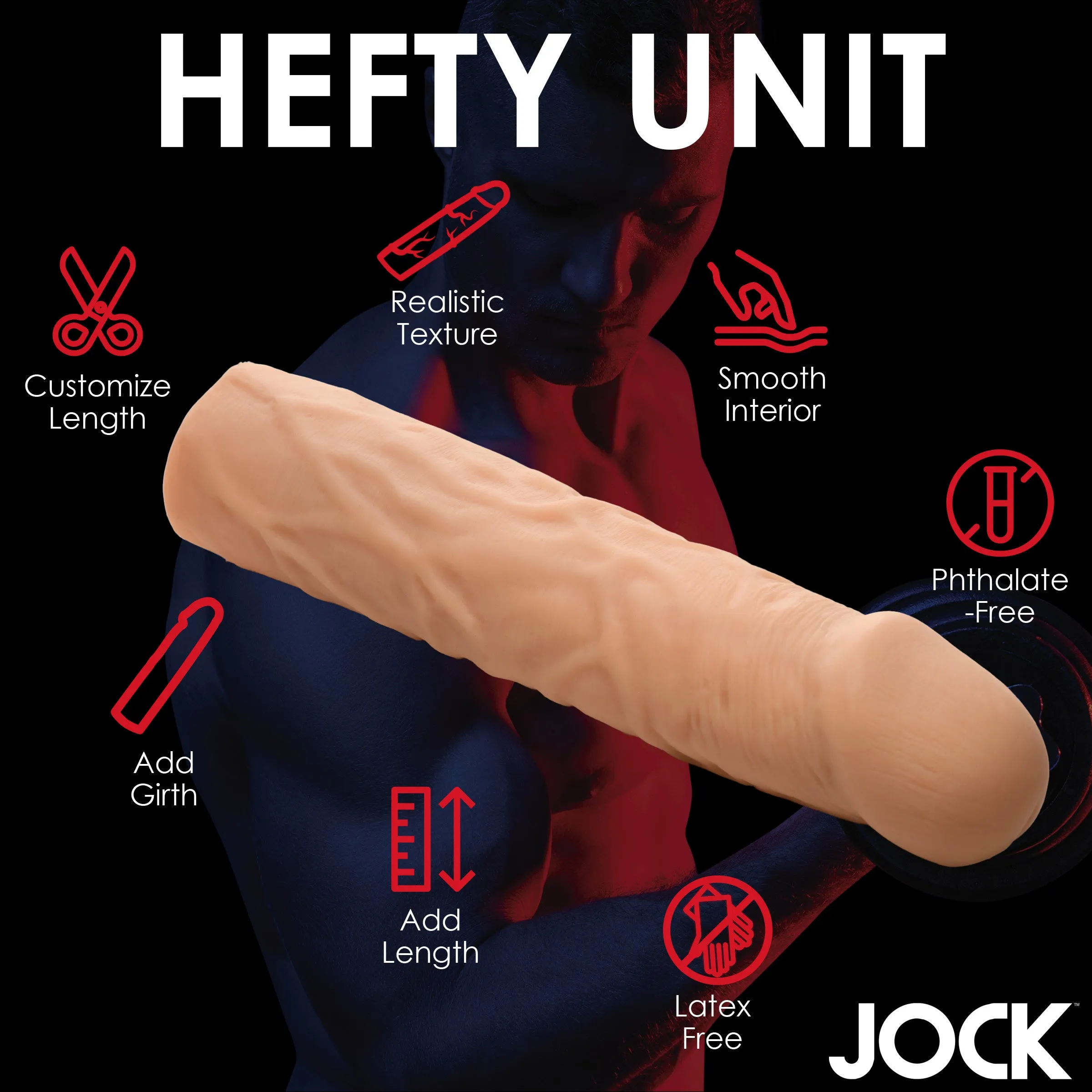 JOCK Extra Long Penis Extension Sleeve - 1.5 Inch