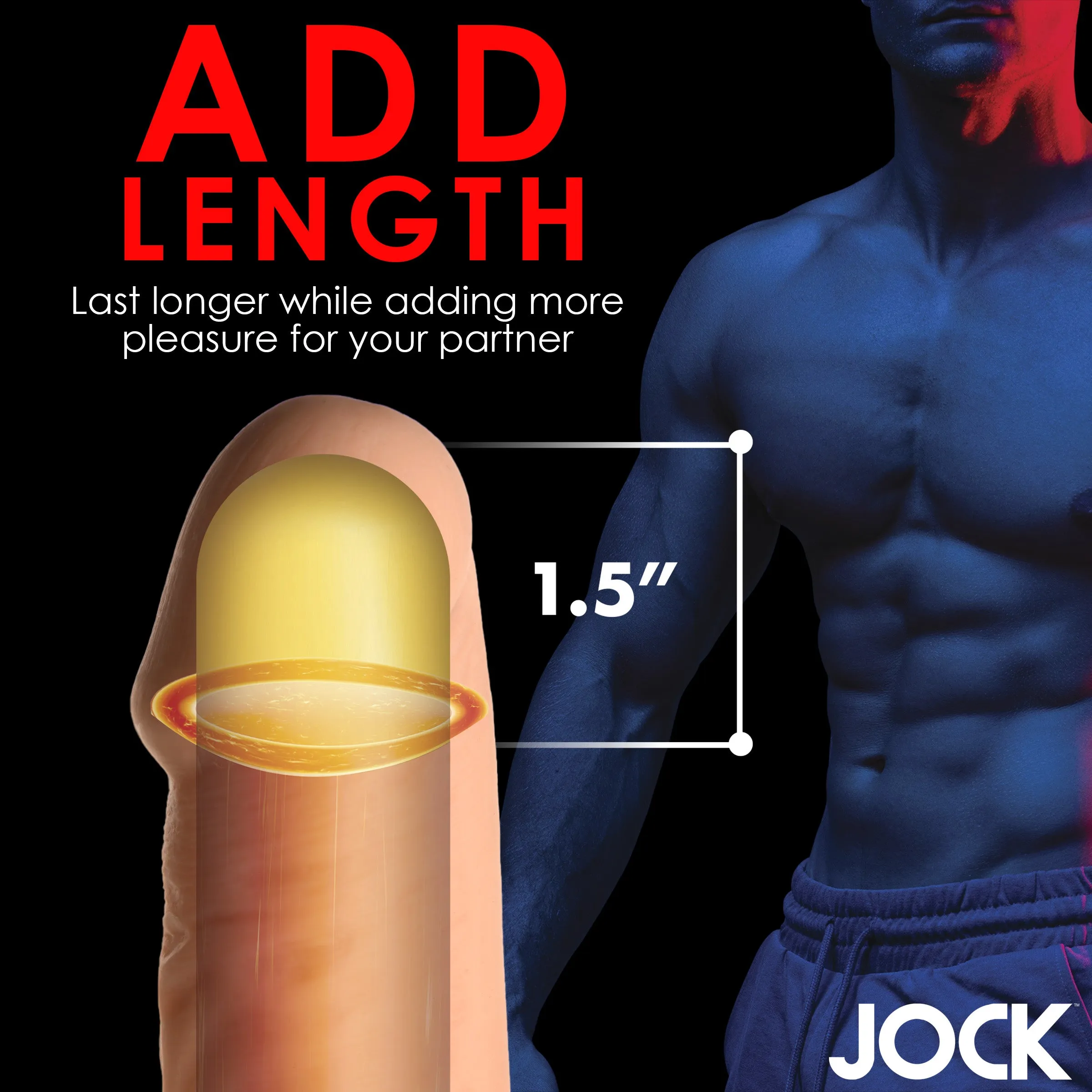 JOCK Extra Long Penis Extension Sleeve - 1.5 Inch