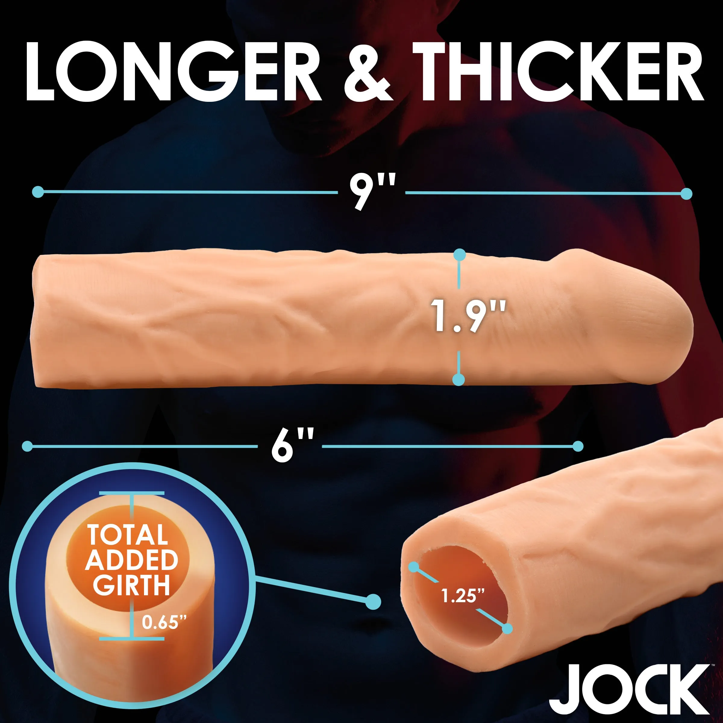 JOCK Extra Long Penis Extension Sleeve - 3 Inch