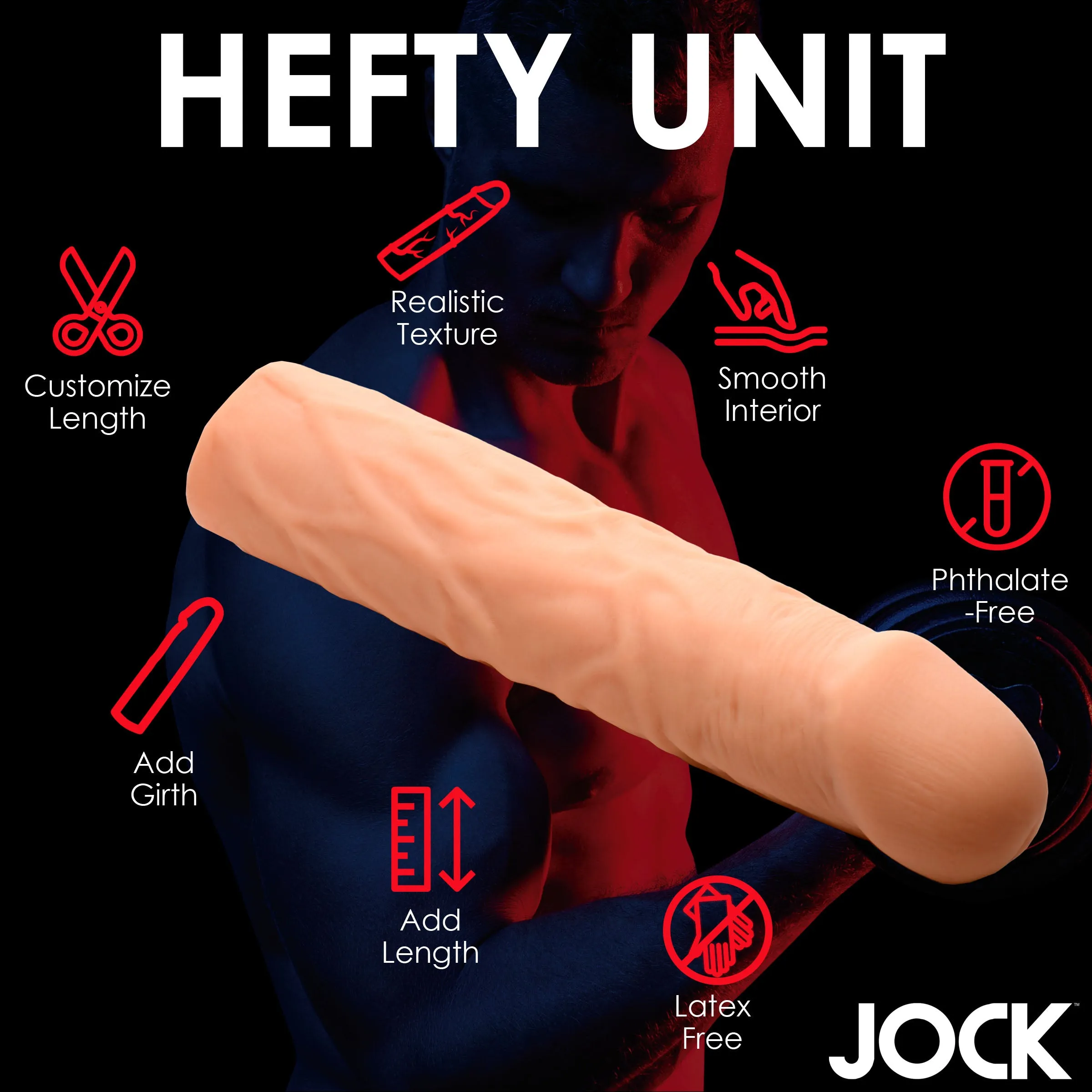 JOCK Extra Long Penis Extension Sleeve - 3 Inch