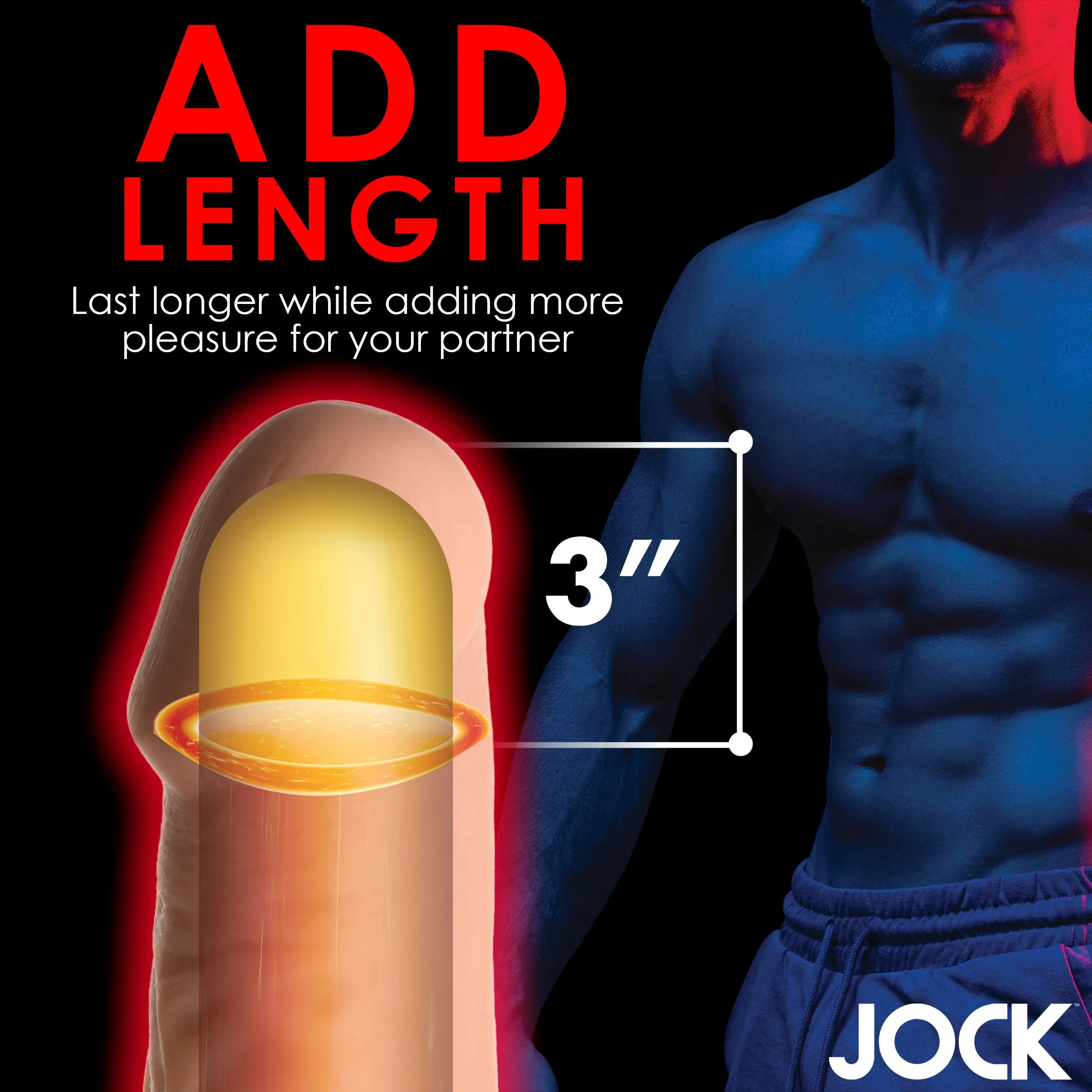 JOCK Extra Long Penis Extension Sleeve - 3 Inch