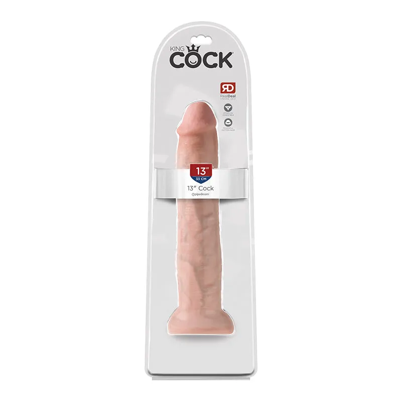 King Cock 13 in. Cock Realistic Dildo With Suction Cup Beige