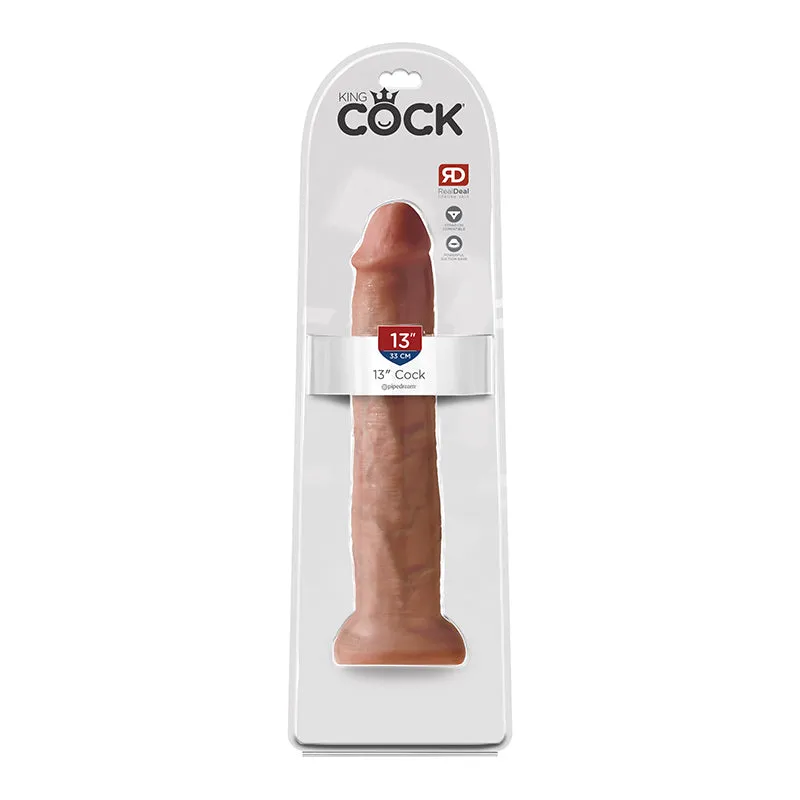 King Cock 13 in. Cock Realistic Dildo With Suction Cup Tan