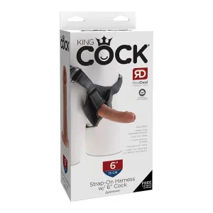 King Cock Strap-on Harness With 6 in. Cock Tan