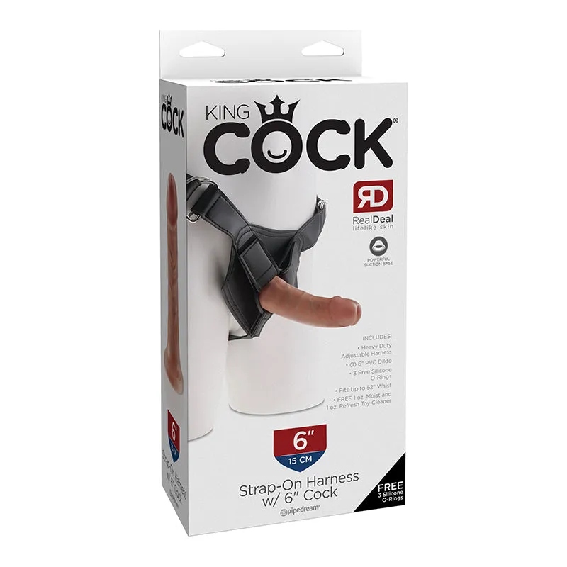King Cock Strap-on Harness With 6 in. Cock Tan