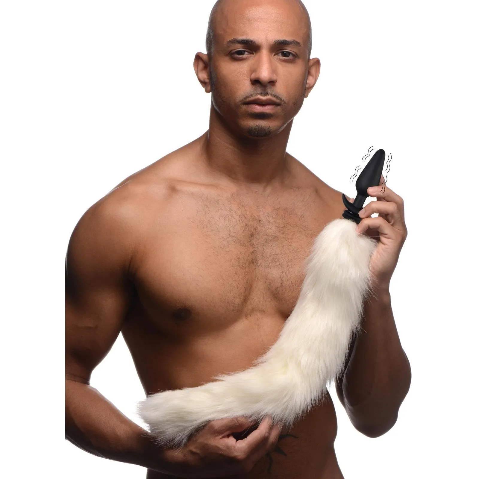 Large Vibrating Anal Plug With Interchangeable Fox Tail