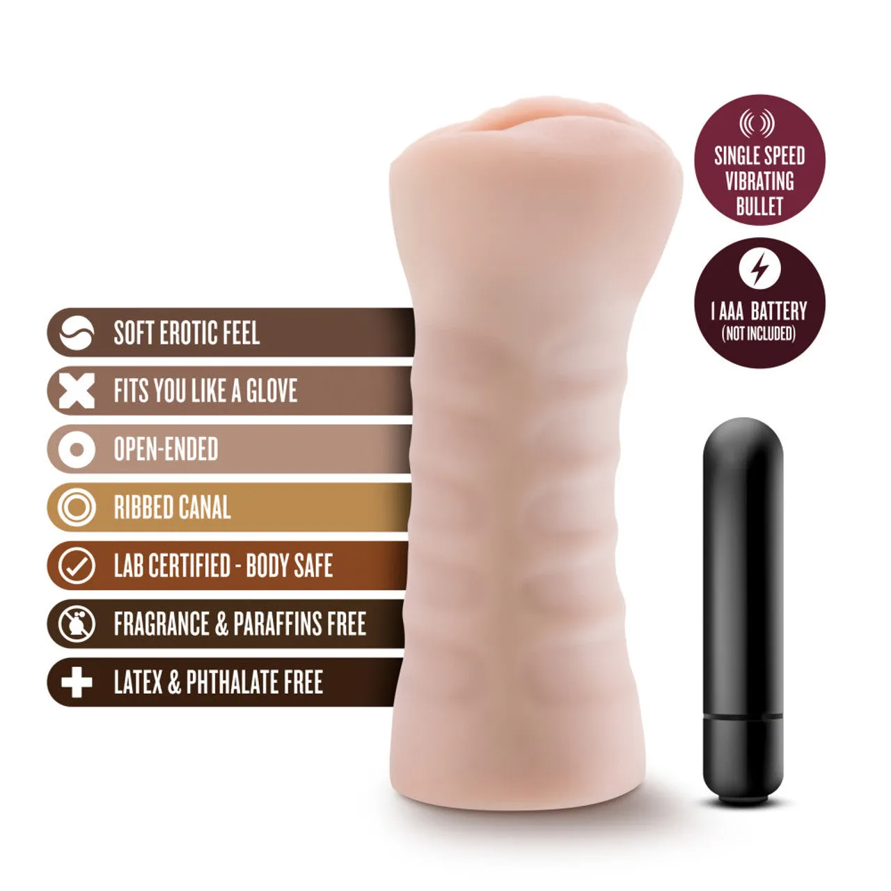 M for Men Ashley Vibrating Masturbator by Blush Novelties