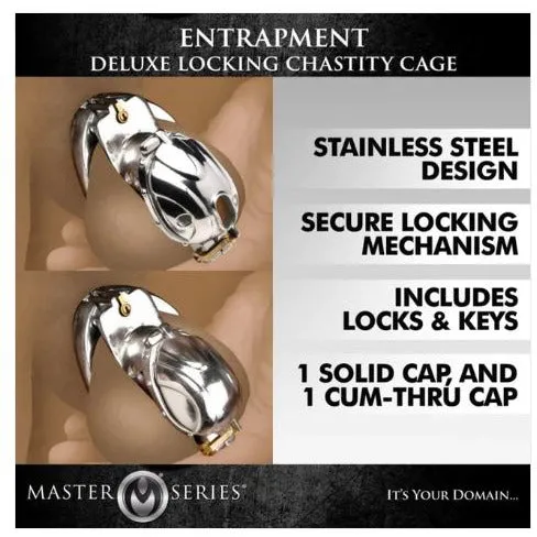 Master Series Entrapment Deluxe Locking Chastity Cage by XR