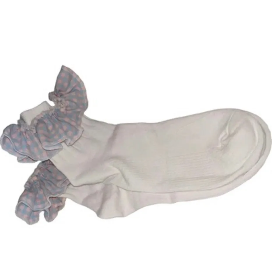 Pink & Light Blue Cutie Ribbon Socks
