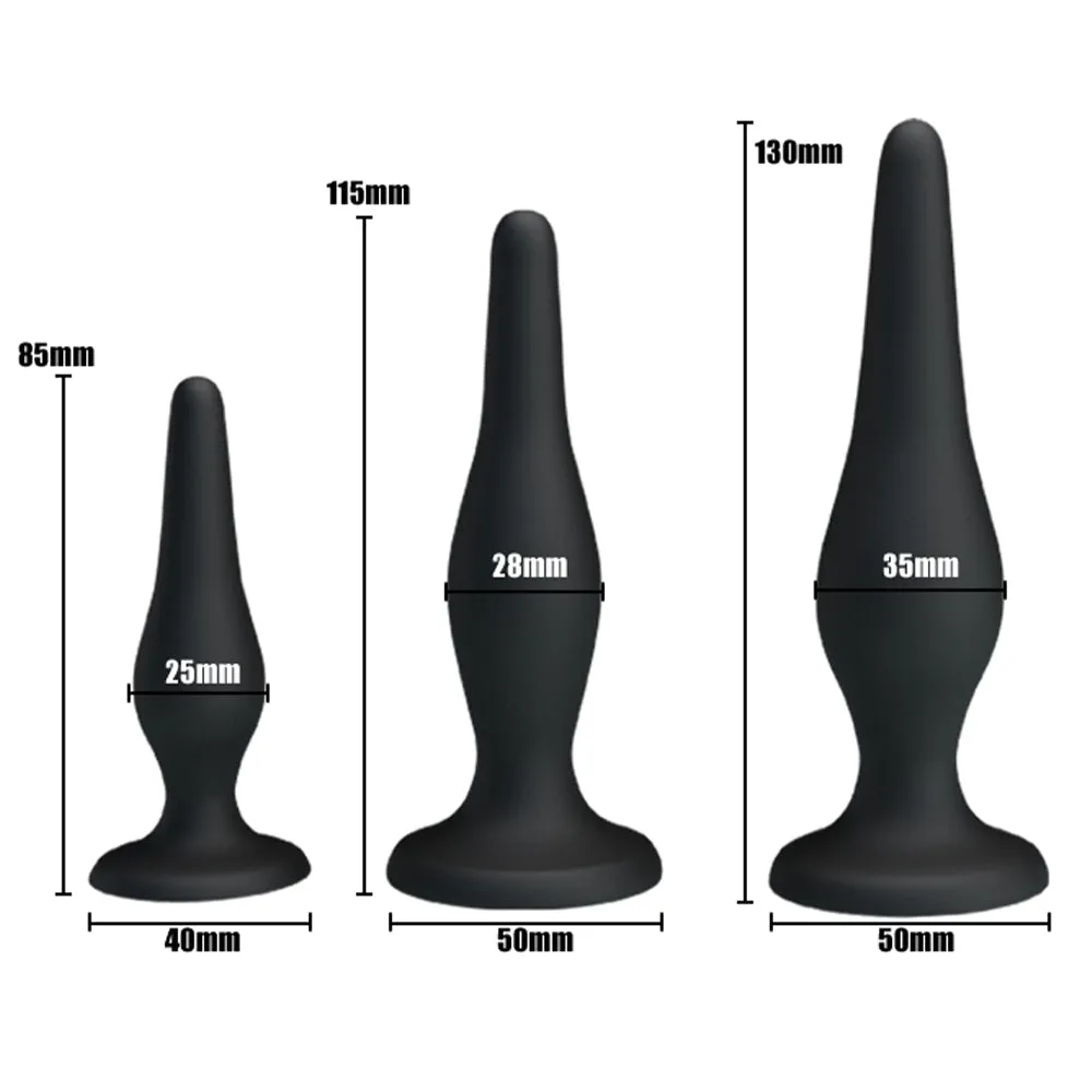 Pretty Love Anal Training Kit 3-Piece Silicone Butt Plugs