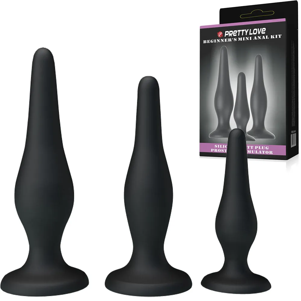 Pretty Love Anal Training Kit 3-Piece Silicone Butt Plugs
