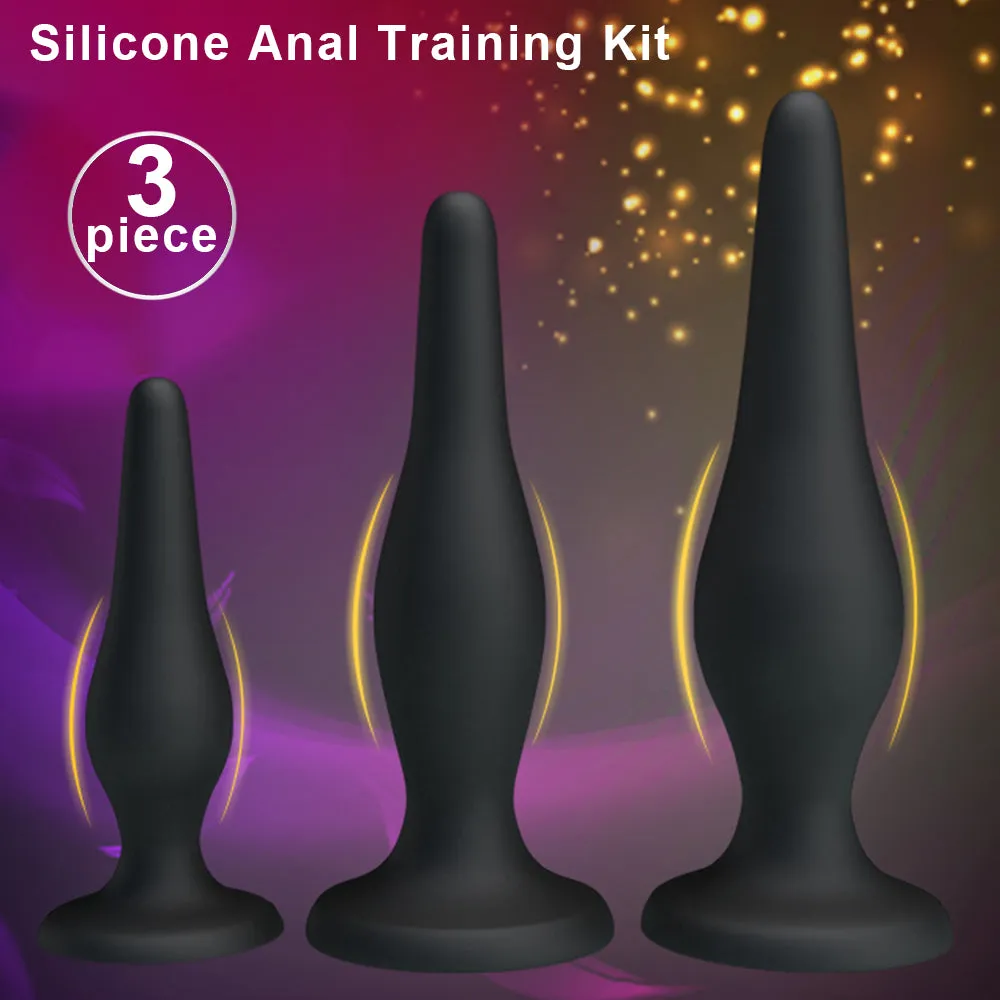 Pretty Love Anal Training Kit 3-Piece Silicone Butt Plugs