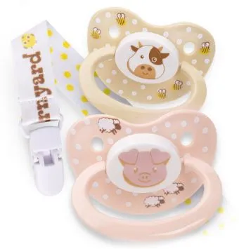 Rearz 2 Pacifiers & Clip Set Multi-Styles