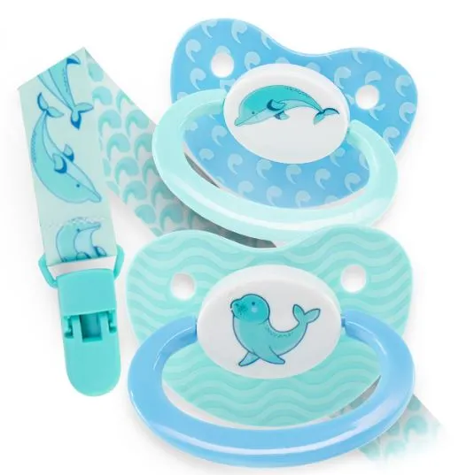 Rearz 2 Pacifiers & Clip Set Multi-Styles
