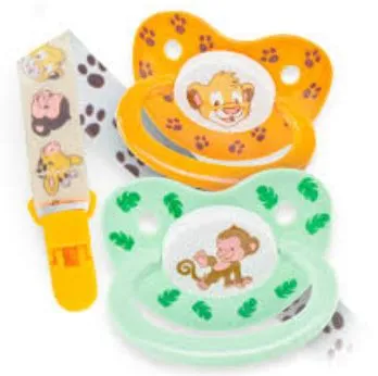 Rearz 2 Pacifiers & Clip Set Multi-Styles