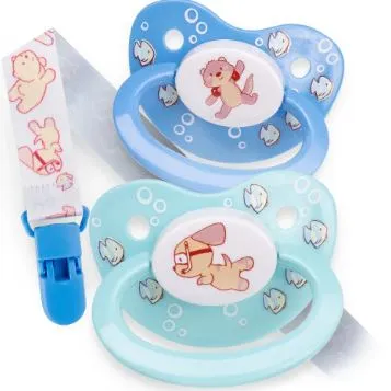 Rearz 2 Pacifiers & Clip Set Multi-Styles