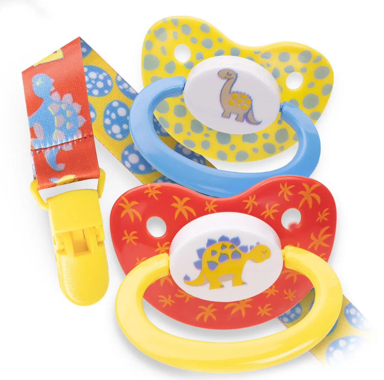 Rearz 2 Pacifiers & Clip Set Multi-Styles
