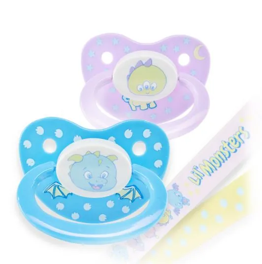 Rearz 2 Pacifiers & Clip Set Multi-Styles