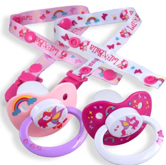 Rearz 2 Pacifiers & Clip Set Multi-Styles