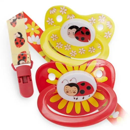 Rearz 2 Pacifiers & Clip Set Multi-Styles
