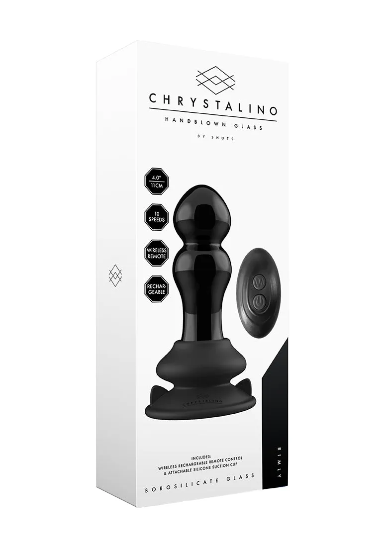 Rimly - Glass Vibrator - With Suction Cup And Remote - Rechargeable - 10 Speed