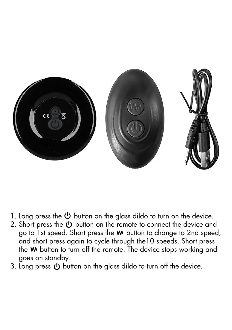 Rimly - Glass Vibrator - With Suction Cup And Remote - Rechargeable - 10 Speed