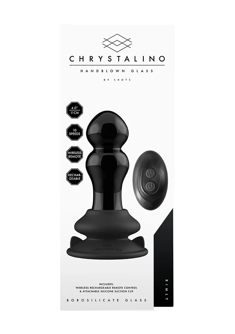 Rimly - Glass Vibrator - With Suction Cup And Remote - Rechargeable - 10 Speed