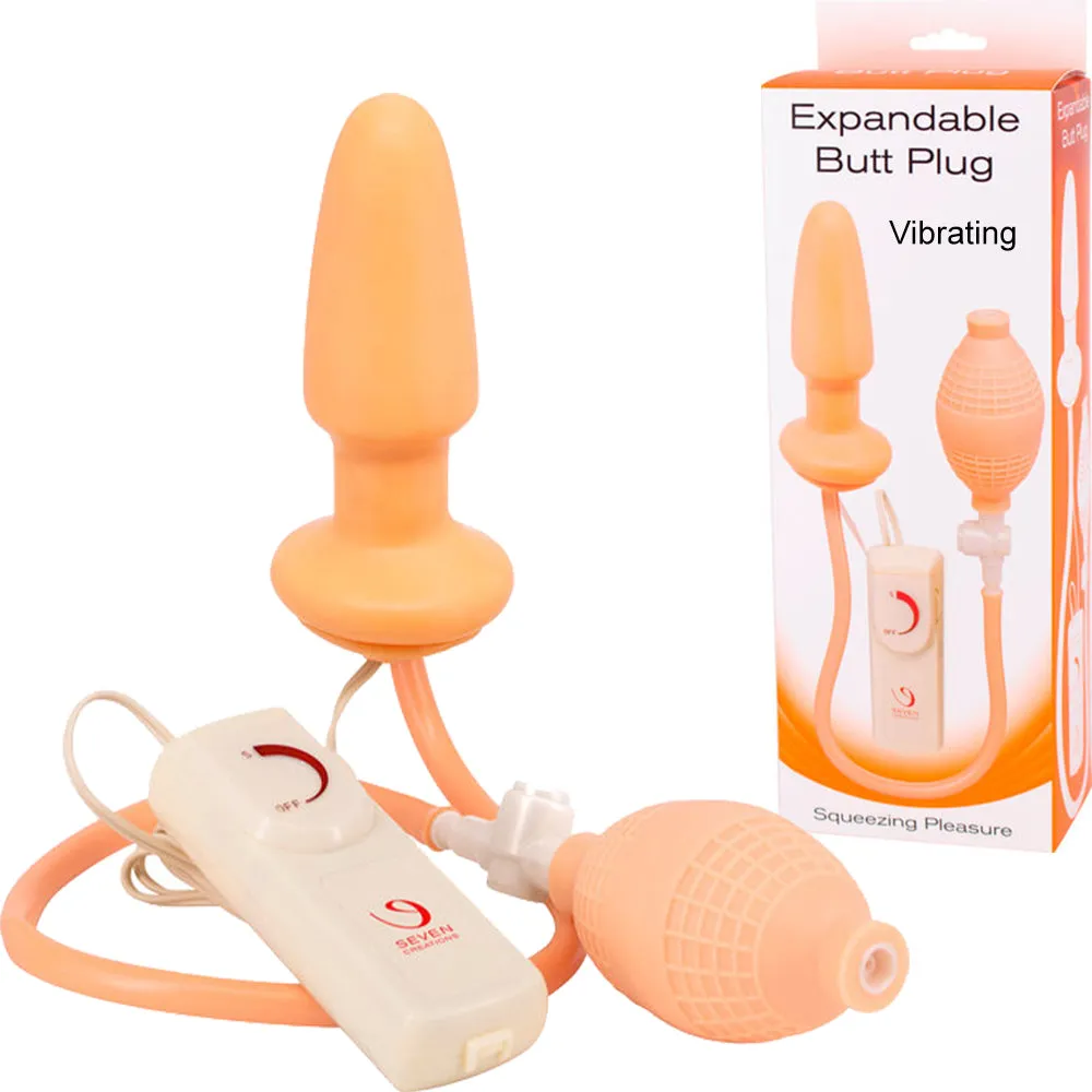 Seven Creations Expandable Inflatable & Vibrating Anal Butt Plug Dildo Sex Toy